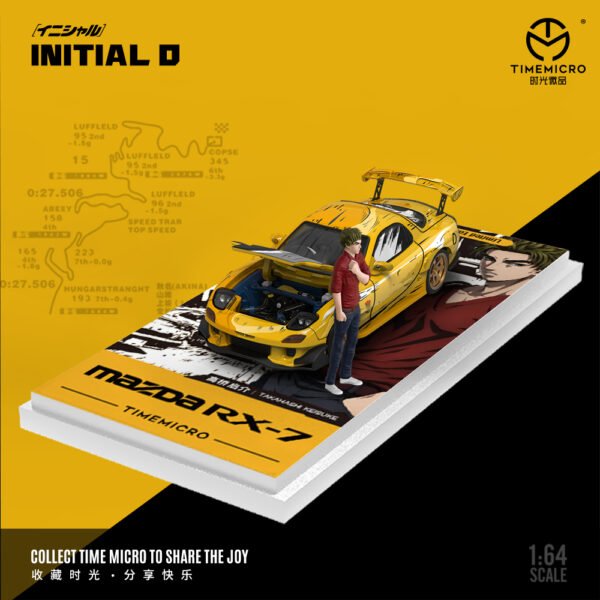 Time Micro1:64 Mazda RX-7 Initial D w/figure