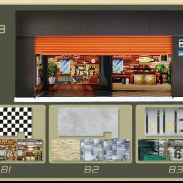 Garage Display with Voice Activated Lights and Garage Door, Style B