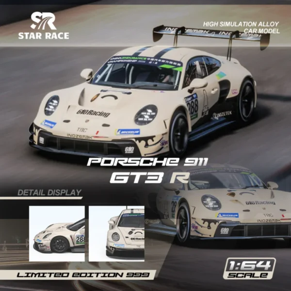 Star Race 1:64 Porsche 911 GT3 Racing, Cream