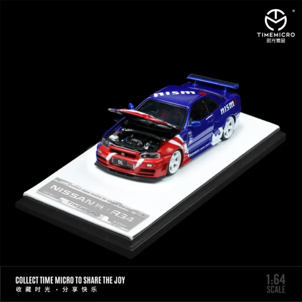 Time Micro 1:64 Nissan R34 GT-R Z-Tune Red & Blue