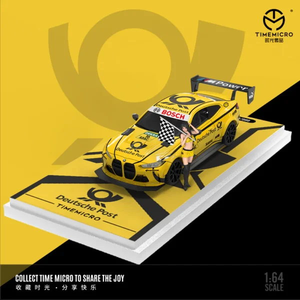 Time Micro 1:64 BMW M4 Deutsche Post Livery w/Figure