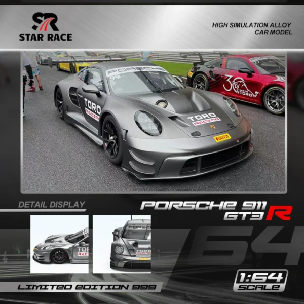 Star Race 1:64 Porsche 911 GT3 - Matte Silver