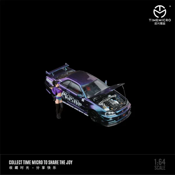 Time Micro 1:64 Nissan GTRR34 Evasive Livery w/figure