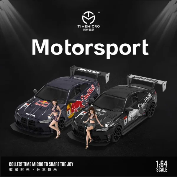 Time Micro 1:64 BMW M4 Redbull Livery w/figure, 2 Colors