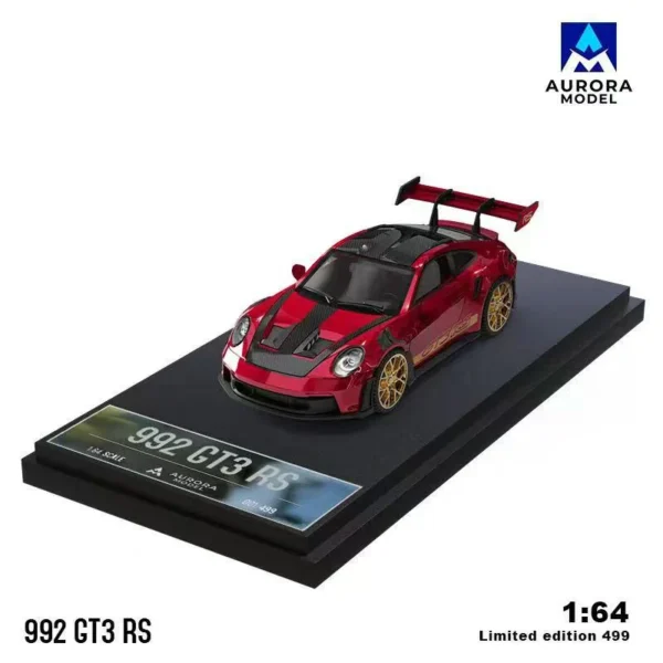 Aurora Model 1:64 Porsche 992 GT3 RS, Metallic Red