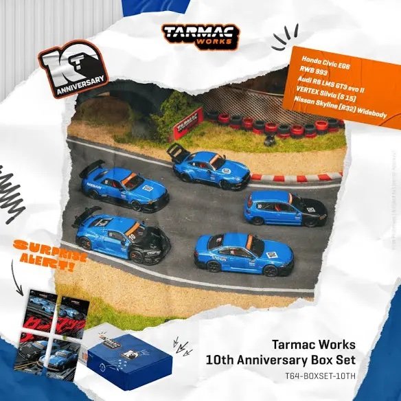 (Pre-Order) Tarmac Works 1:64 10th Anniversary Boxset of 5 Cars