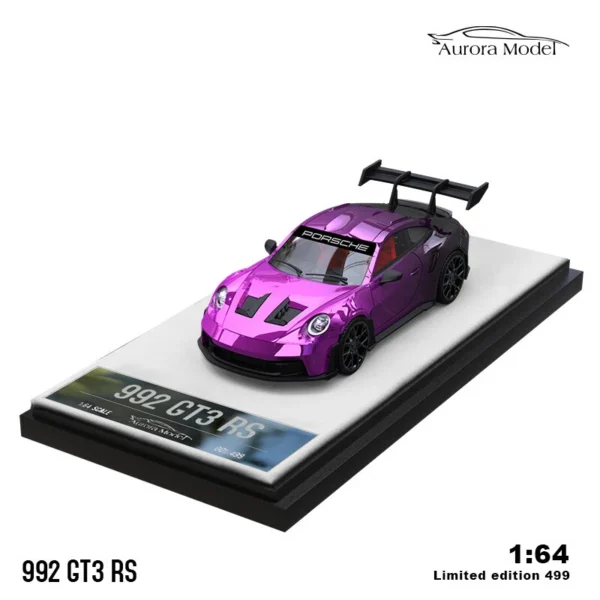 Aurora Model 1:64Porsche 992 GT3 RS Electroplated Purple