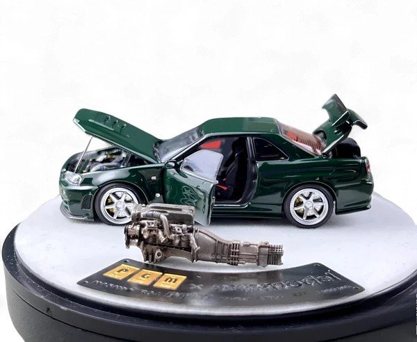 PGM 1:64 Nissan GTR R34 Z-TUNE - British Green, Luxury Box