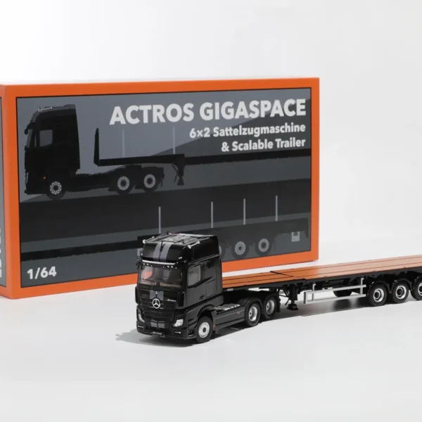 GCD 1:64 Mercedes-Benz Actros 6x2 & Scalable Trailer - Black