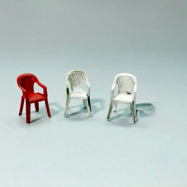 3D Printed Set of 3 Chairs, Diorama Accessory 1:64