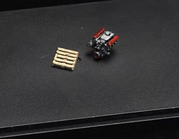 3D Printed Red Engine + Pallet Diorama Accessory 1:64