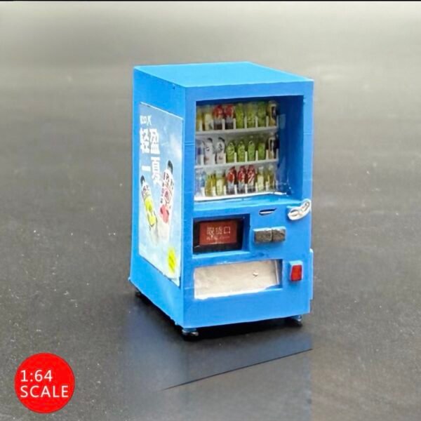 3D Printed Blue Vending Machine. Diorama Accessory 1:64