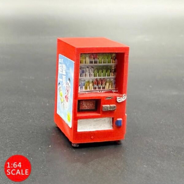 3D Printed Red Vending Machine. Diorama Accessory 1:64