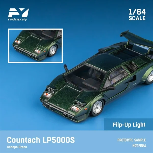 Findclassicaly 1:64 Countach LP5000S, Canepa Green