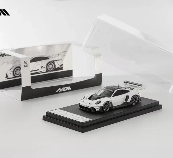 HKM 1:64 911 (992) GT3 R Rennsport - White w/ Carbon Hood