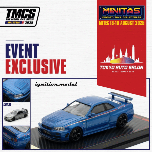 Ignition Model 1:64 Nissan Skyline GT-R34 Bayside Blue TAS x TMCS | 2025 Tokyo Auto Salon