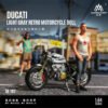 MoreArt 1:64 Ducati Light Grey Retro  Motorcycle and Doll