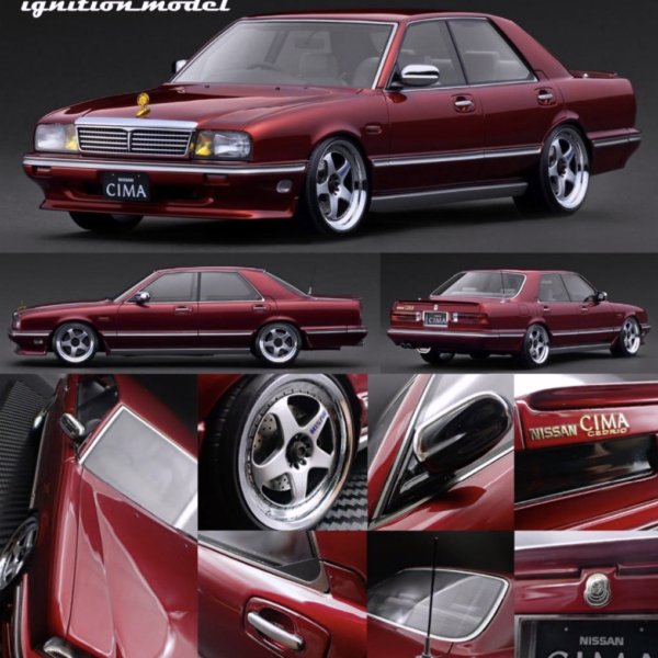 ( Pre-Order) Ignition Model 1:18 NISSAN CEDRIC CIMA (Y31)  Wine Red - $315.  Ends January 6. PLEASE READ DETAILS!