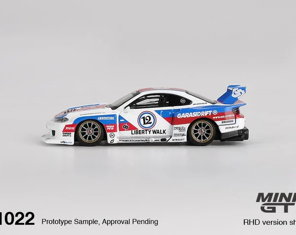 Mini GT 1:64 Nissan LB-Super Silhouette S15 SILVIA GARASIDRIFT x LBWK 2025, Box Version