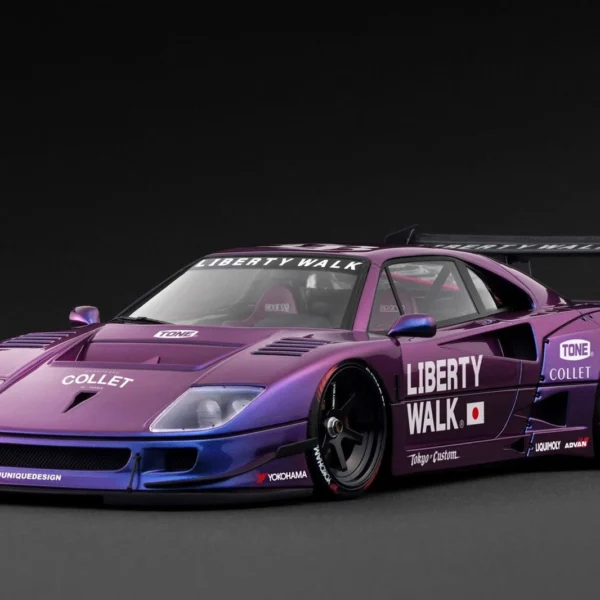 Ignition Model 1:18 Ferrari F40 by Liberty Walk Purple Metallic
