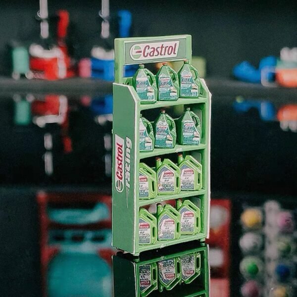 Diorama Accessory 1:64 Castrol Oil Shelves
