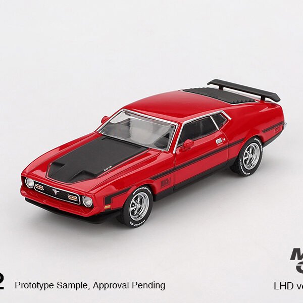 Mini GT 1:64 Ford Mustang Mach1 1971 Race, Red- Box Version