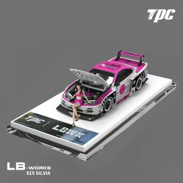 TPC 1:64 LB-Super Silhouette SILVIA S15 Pink White with Figure