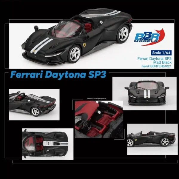 BBR 1:64 Ferrari Daytona SP3 Matt Black