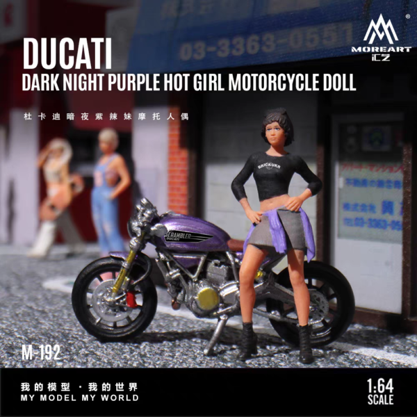 MoreArt 1:64 Ducati Midnight Purple Hot Girl Motorcycle Figurine