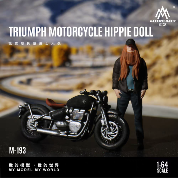 MoreArt 1:64 Triumph Motorcycle Hippie Figurine