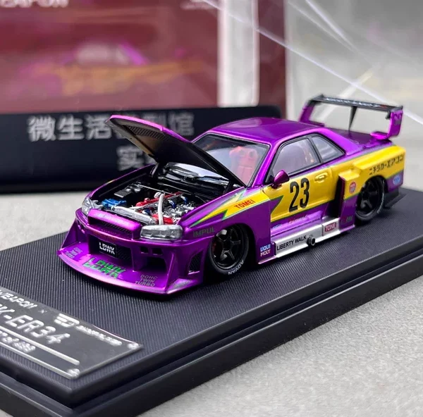 Street Weapon 1:64 Nissan Skyline R34 ER34 Super Silhouette Metallic Purple