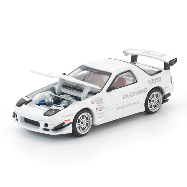 PopRace 1:64 MAZDA RX7 FC3S RE-AMEMIYA WHITE PR640260