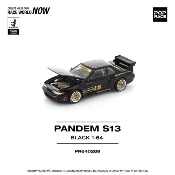 PopRace 1:64 PANDEM SILVIA S13 BLACK PR640289