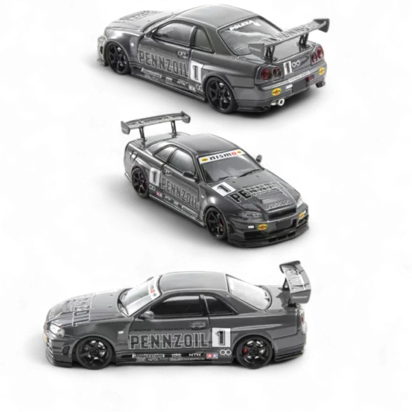 Fast Speed 1:64 Nissan Skyline GT-R R34 Nismo Z-Tune Pennzoil Grey