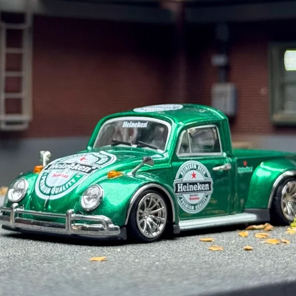 Liberty64 1:64 Green VW Beetle Pickup Truck Heineken