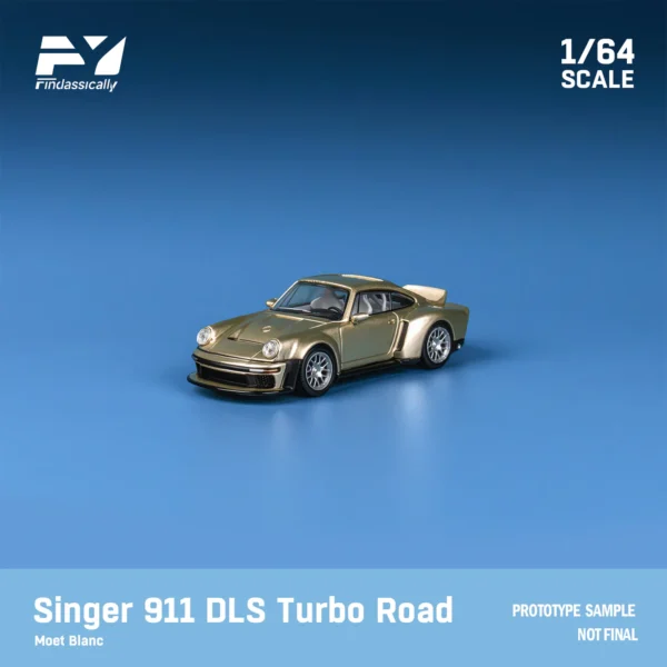 Finclassically 1:64 Porsche 911 Singer DLS Turbo Road Gold