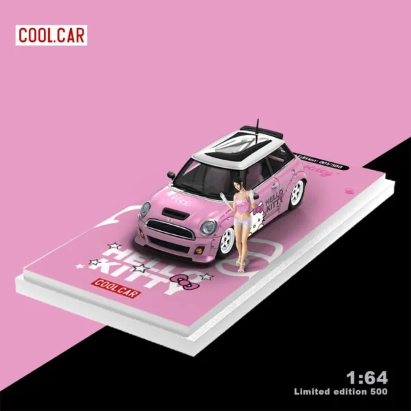 Cool Car 1:64 BMW MINI Cooper Hello Kitty - Light Pink with figure