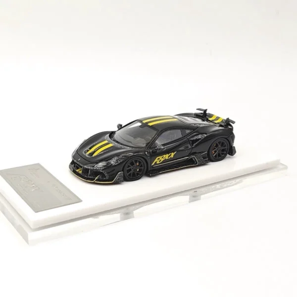 FuelMe 1:64 Resin F8 Tributo Mansory F8XX Black with Yellow Stripes