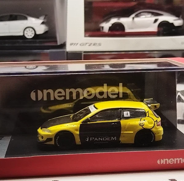 OneModel 1:64 Honda Civic EG6 Pandem Rocket Bunny Yellow Black Door