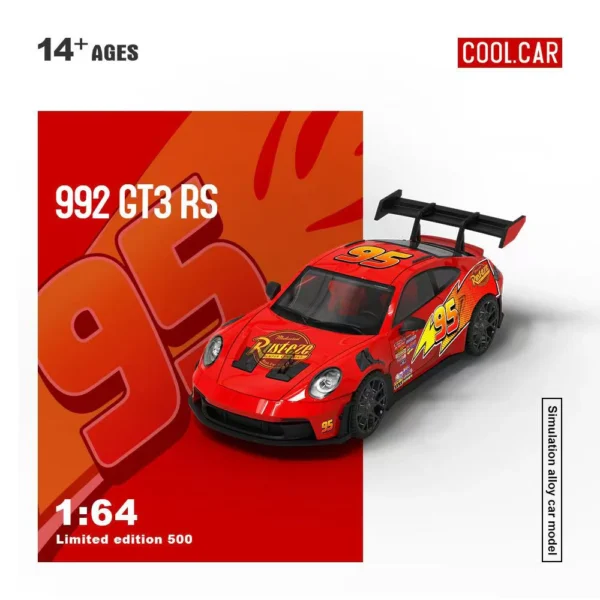 Cool Car 1:64 Porsche 992 GT3 RS - Lightening Mcqueen Finish