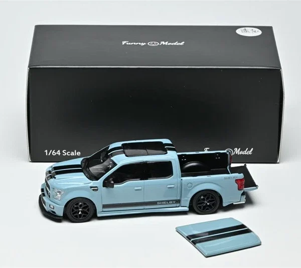 Funny Model 1:64 F150 Super Snake Area 51 Blue with Black Stripes