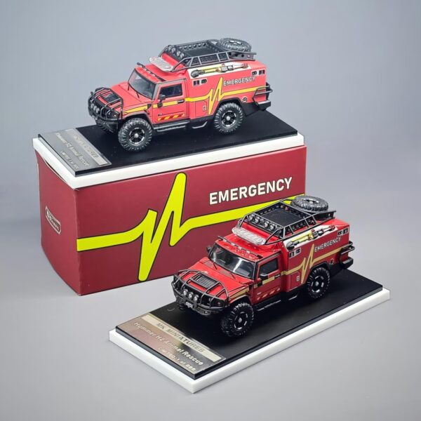 MK Miniatures 1:64 Hummer H2 Emergency Red Chance at a Chase Shenzhen Cool Car Show Event Exclusive