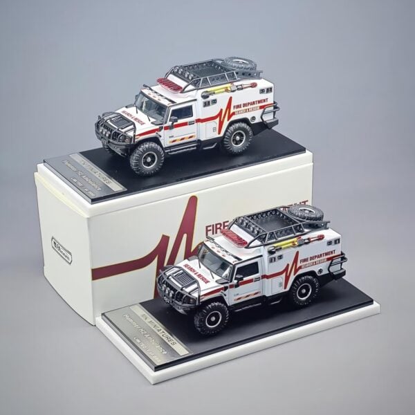 MK Miniatures 1:64 Hummer H2 Fire Department White Chance at a Chase Shenzhen Cool Car Show Event Exclusive