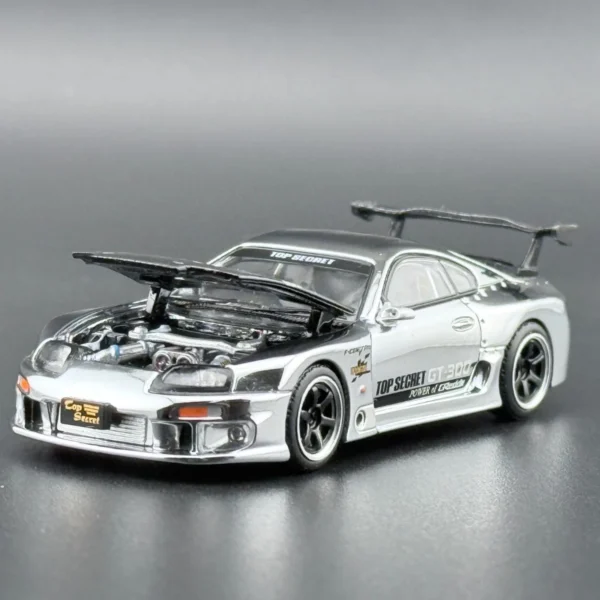 Pop Race 1:64 Top Secret GT300 Supra Silver Chrome