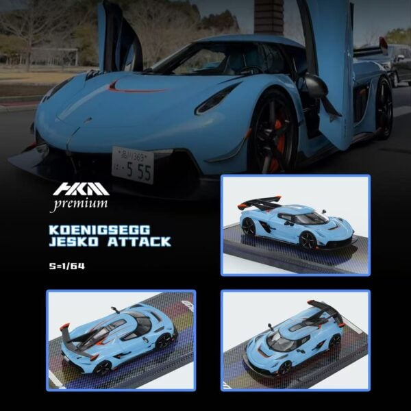HKM Premium 1:64 Koenigsegg Jesko Attack Sky Blue