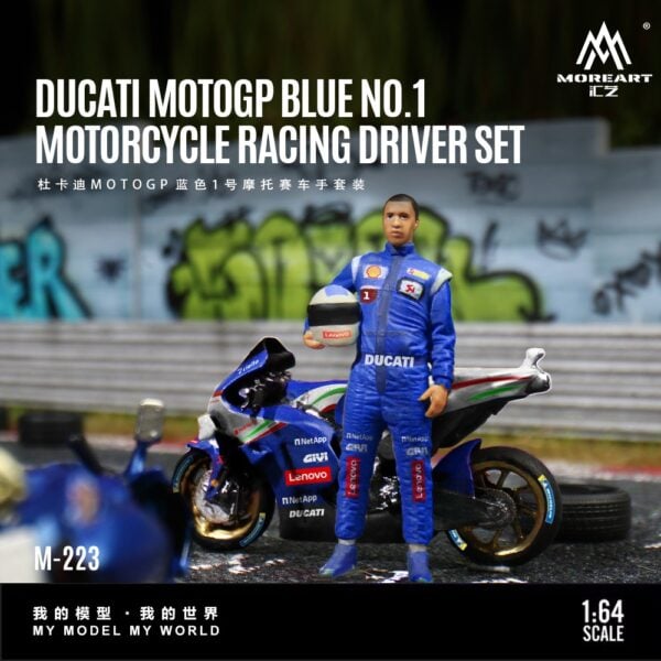 MoreArt 1:64 Ducati MOTOGP Blue #1 Motorcycle Racer Resin Model