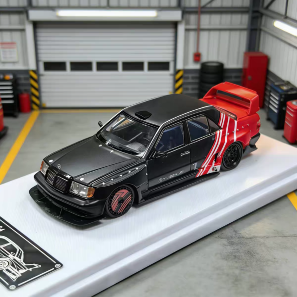 Rhino Model RM 1:64 Mercedes-Benz W124 190E Black Red