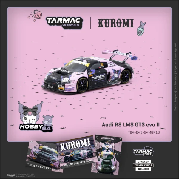 Tarmac Works TW 1:64 Audi R8 LMS GT3 evo ll Macau GT Cup FIA GT World Cup 2024 #10 with Tarmac Cards