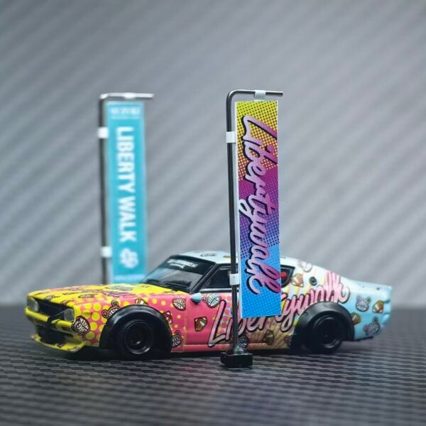 3D Printed 1:64 Libertywalk Flags, set of 4