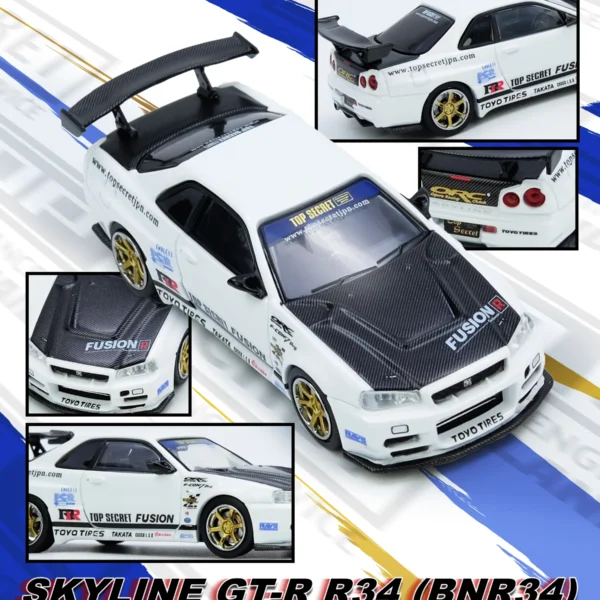 Inno64 1:64 TOP SECRET R34 GT-R White